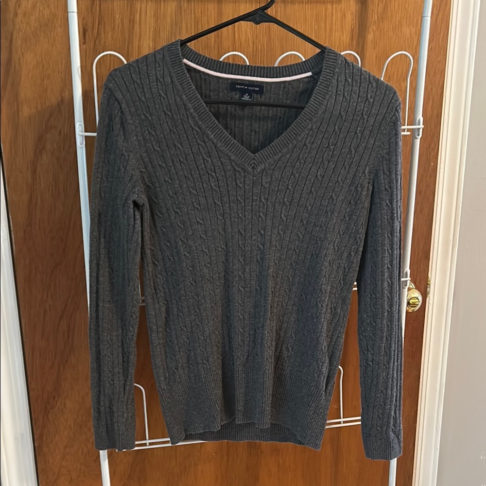 Tommy Hilfiger Gray V-Neck Sweater